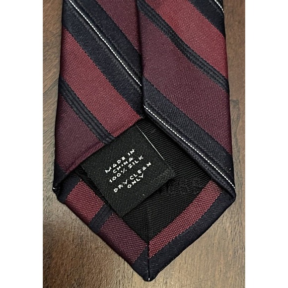 Express Burgundy 100% Silk Men’s Neck Tie Made In China Msrp $49.90 - Picture 7 of 9